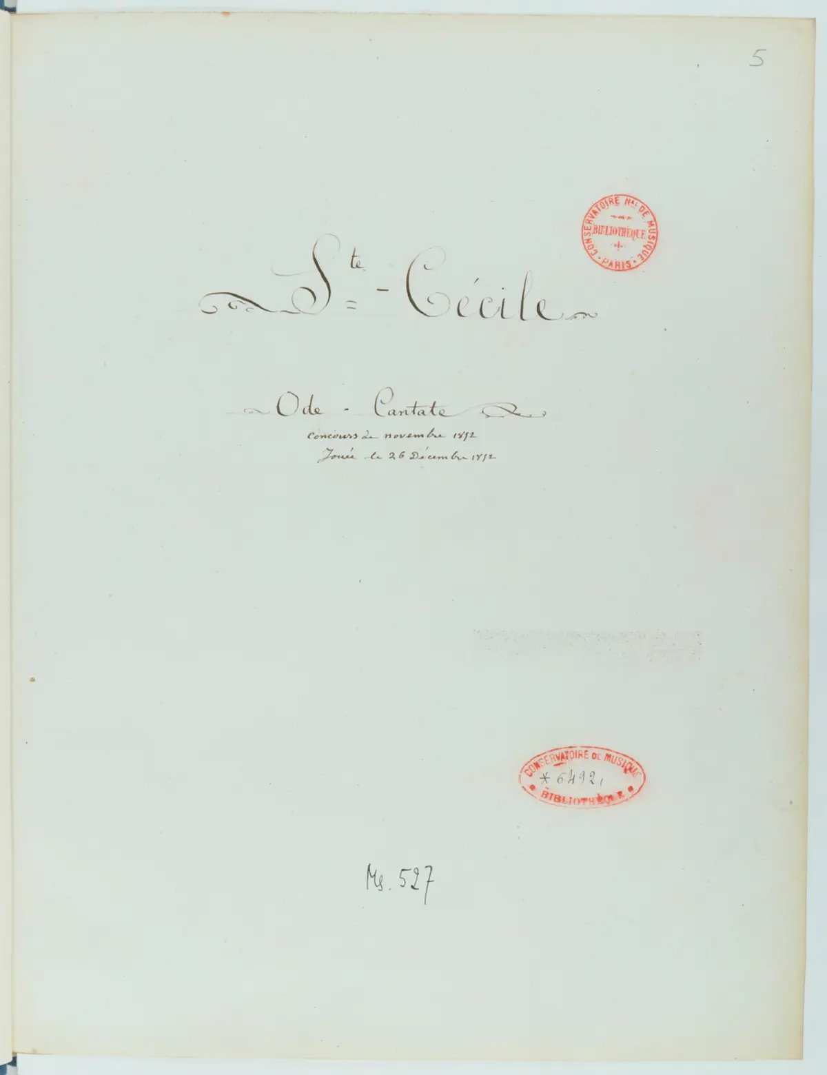 Ode à Sainte-Cécile - Page 1