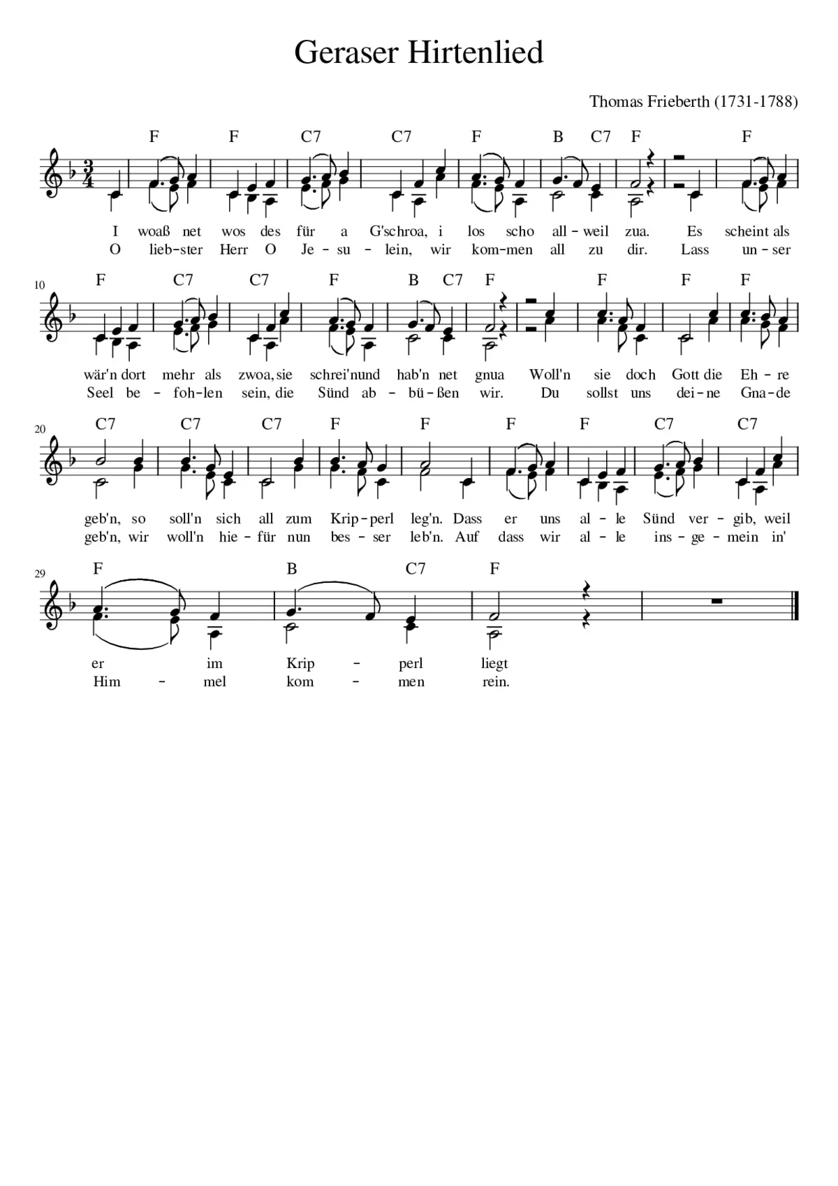 Geraser Hirtenlied - Page 1