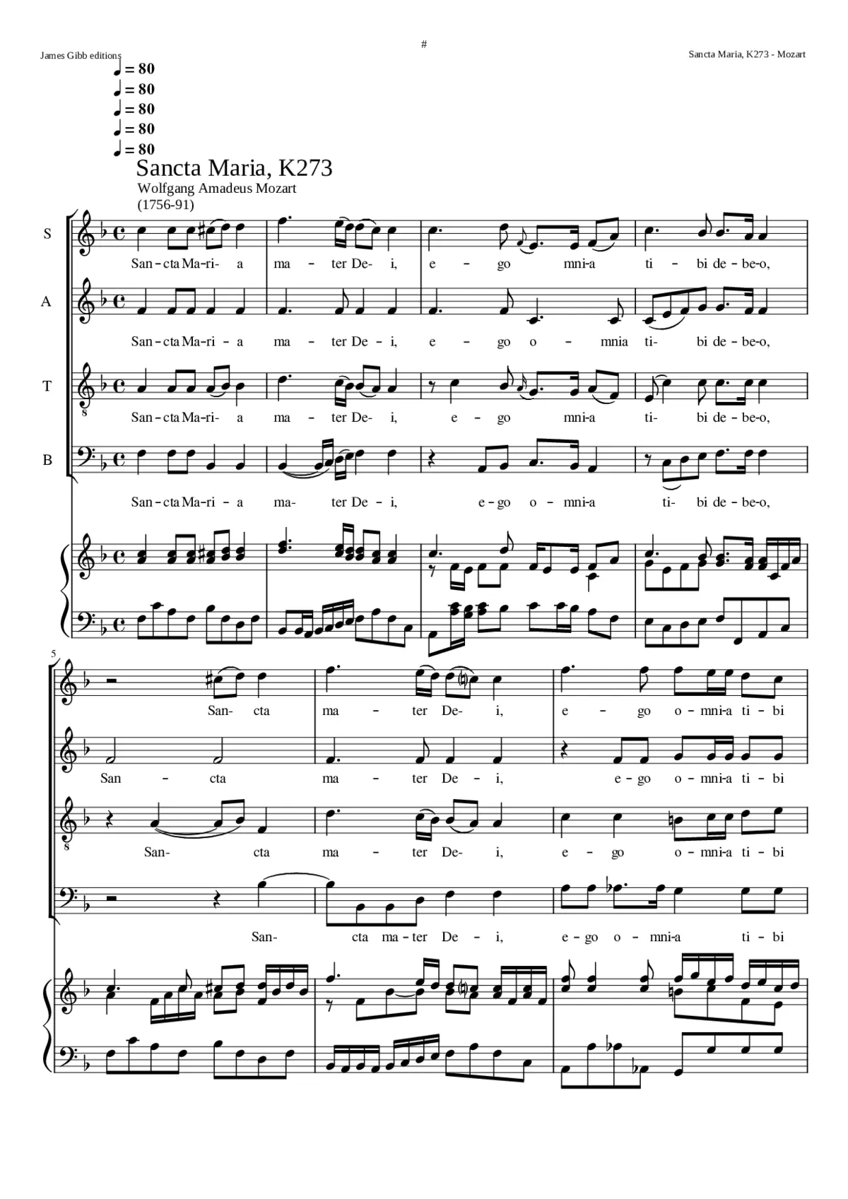 Sancta Maria mater Dei K273 - Page 1