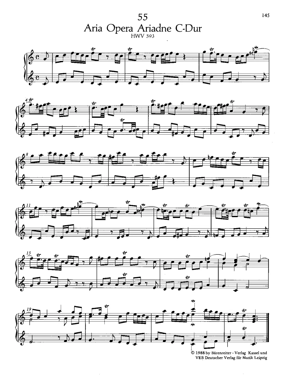 Air in C major, HWV 593 - Page 1
