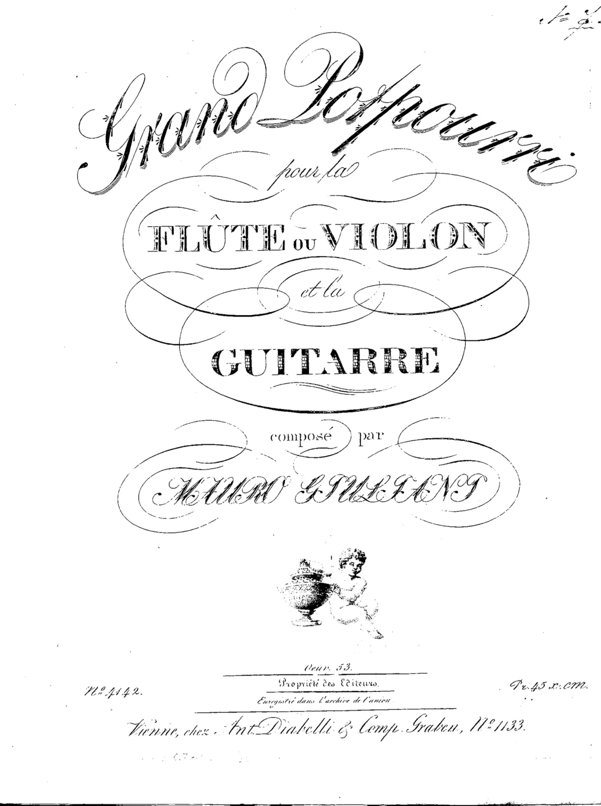 Grand Potpourri for Flute (or Violin) and Guitar, Op.53 - Page 1