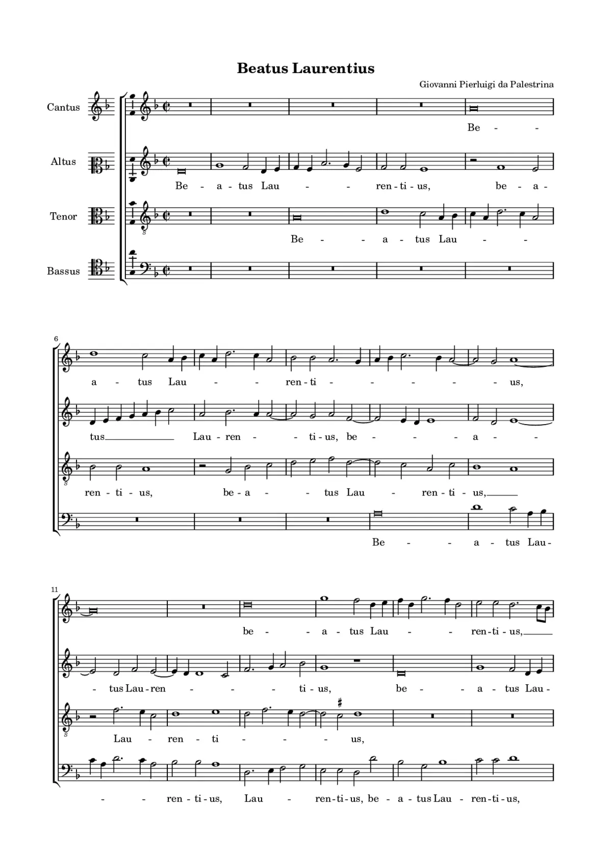 Beatus Laurentius 4vv - Page 1