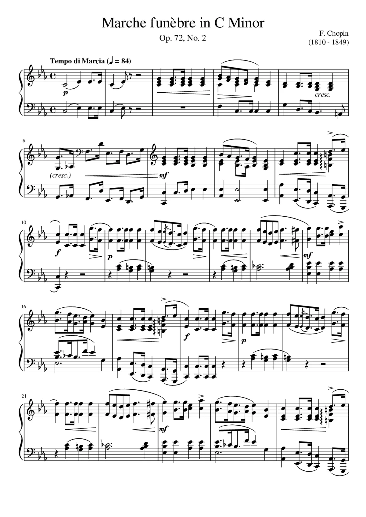 Marche funèbre Op.72 No.2 - Page 1