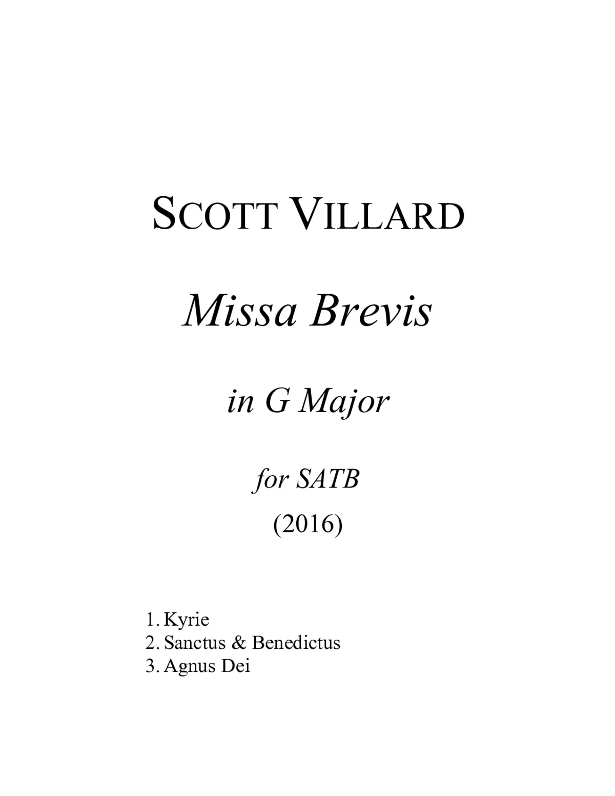 Missa Brevis in G Major (2016) - Page 1