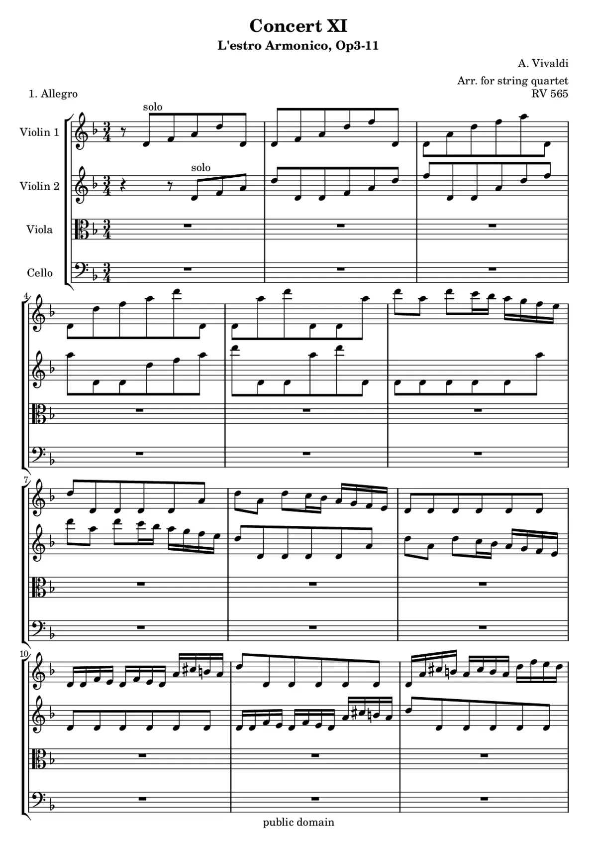 Concerto for 2 Violins and Cello in D minor - Page 1