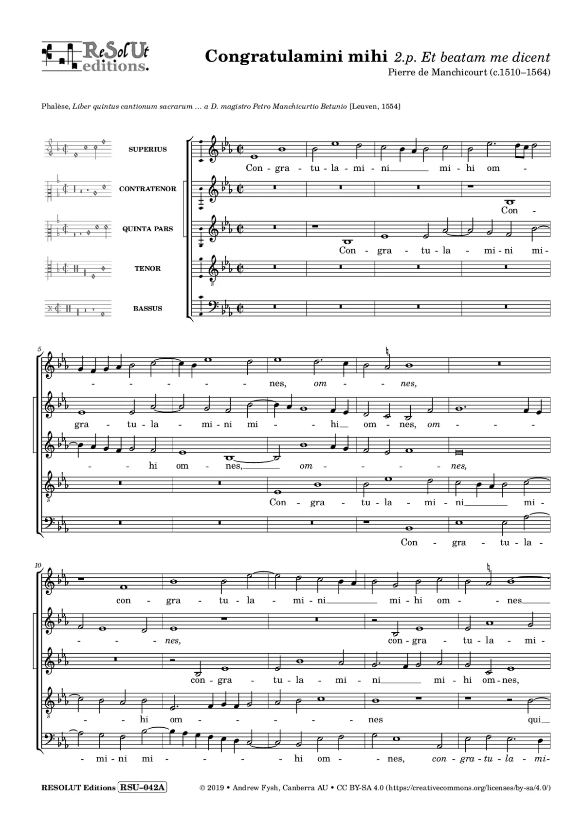 Congratulamini mihi — Et beatam me dicent - Page 1