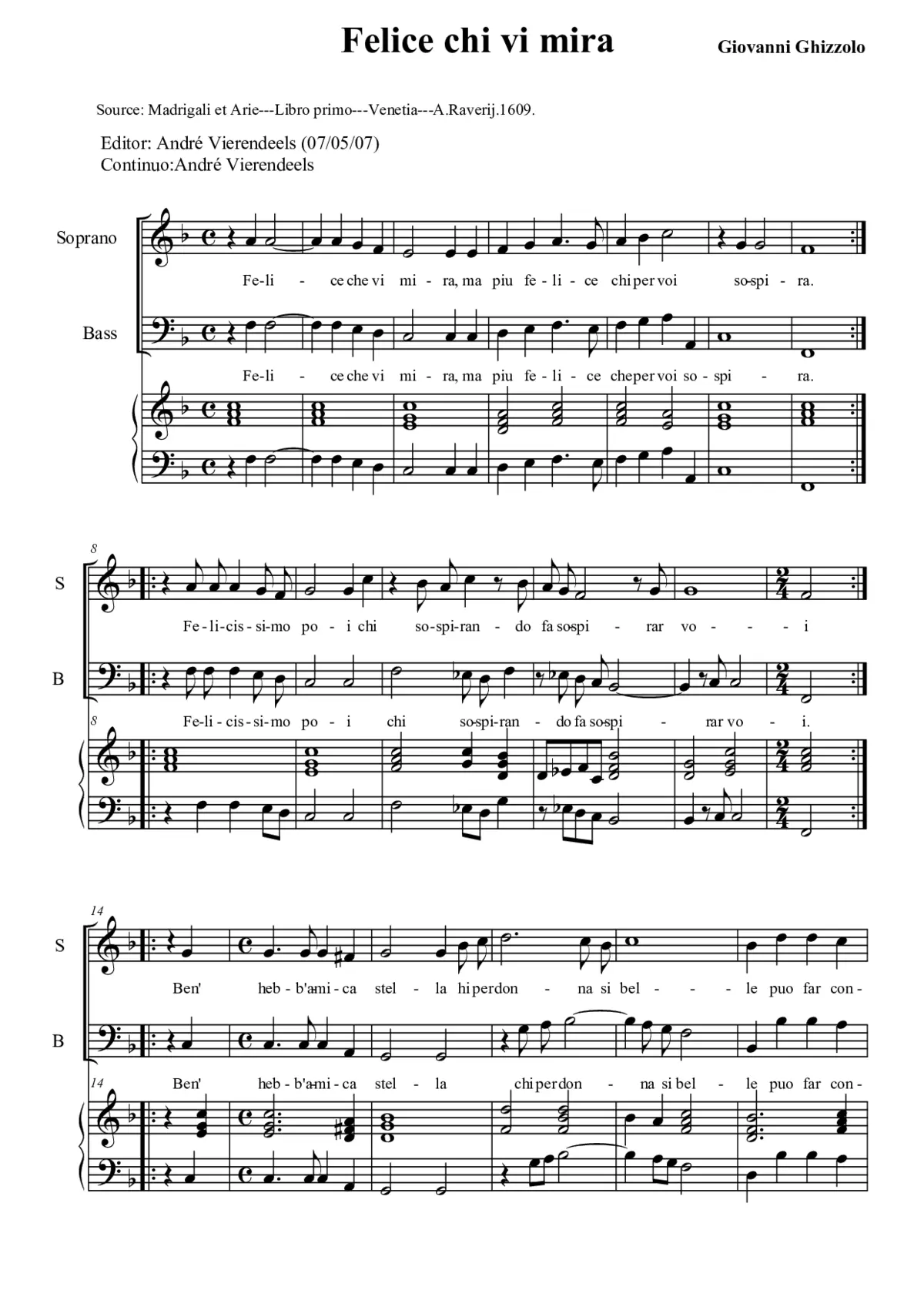 Felice chi vi mira - Page 1