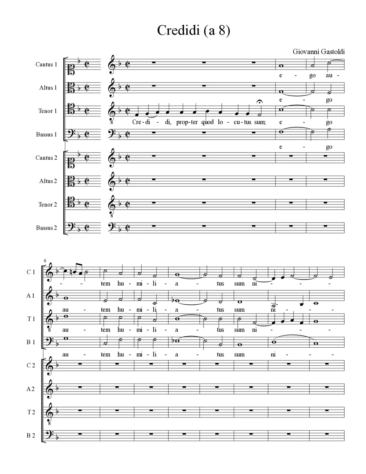 Credidi (a 8) - Page 1