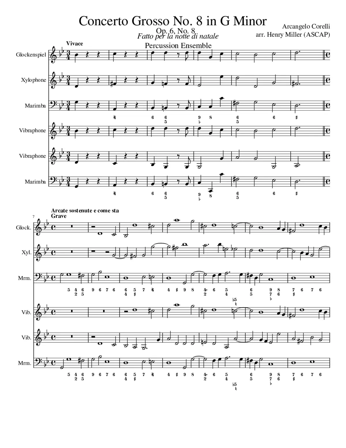 Concerto grosso in G minor 'Fatto per la Notte di Natale' Op.6 No.8 - Page 1