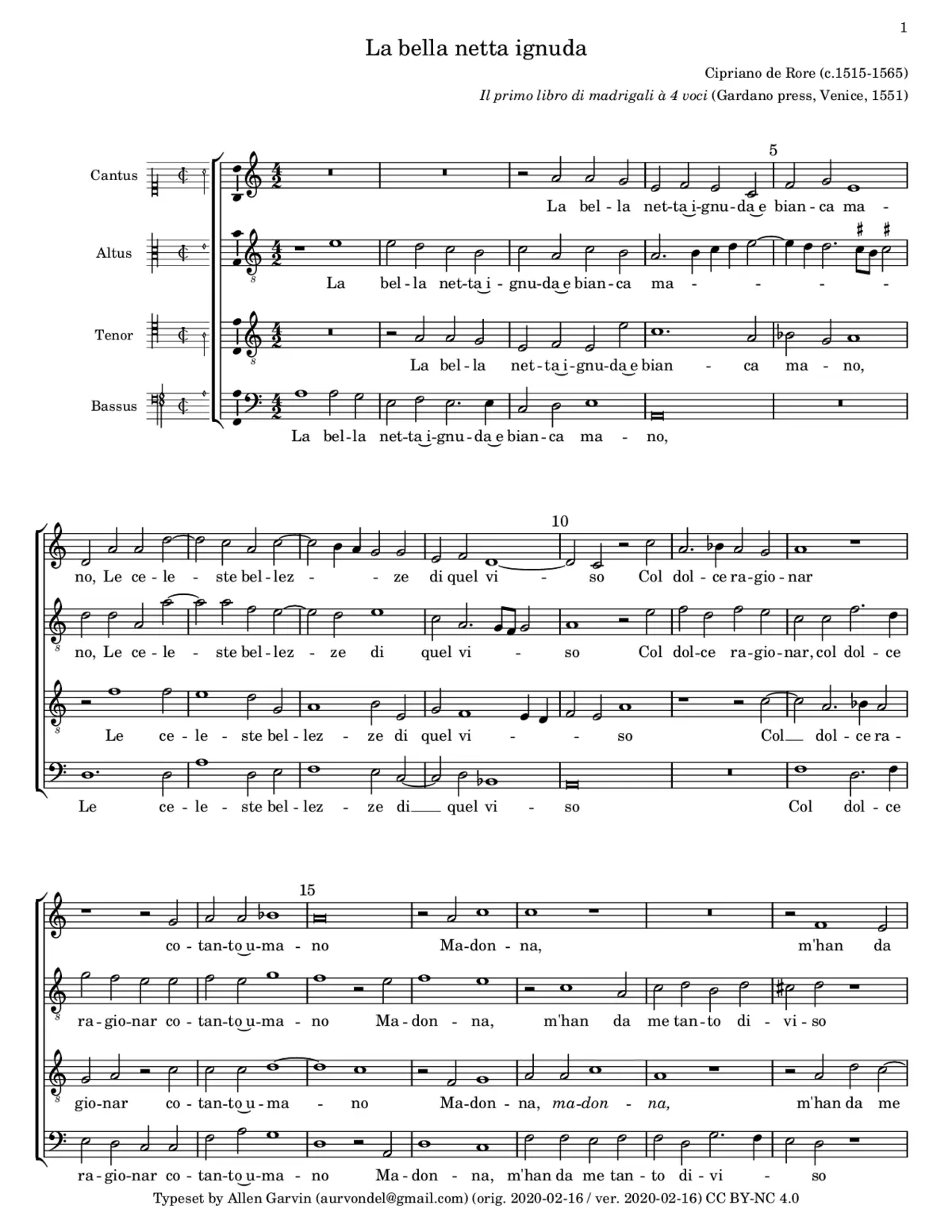 La bella netta ignuda - Page 1