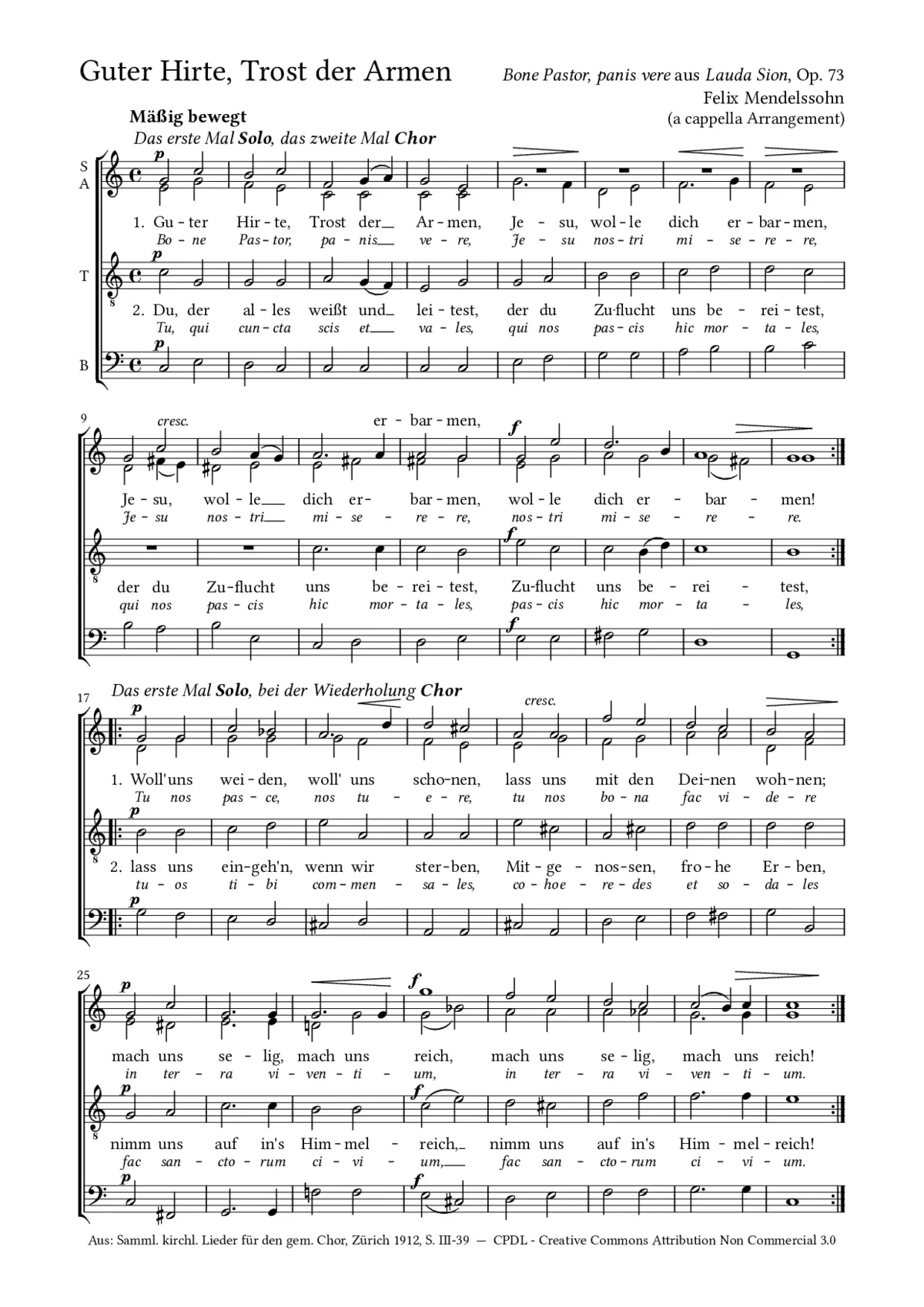 Lauda Sion - Bone Pastor - Page 1