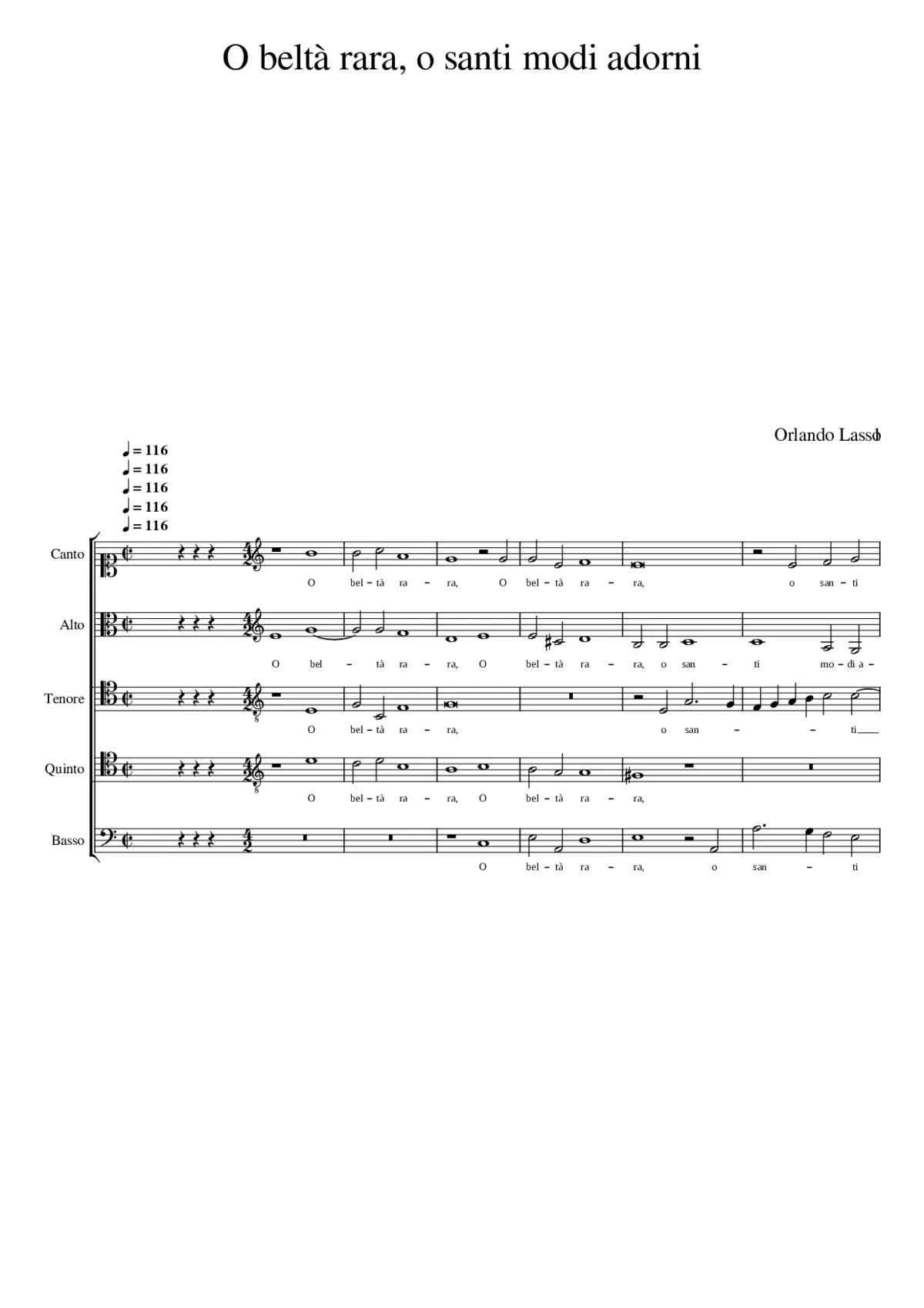 O beltà rara o santi modi adorni - Page 1