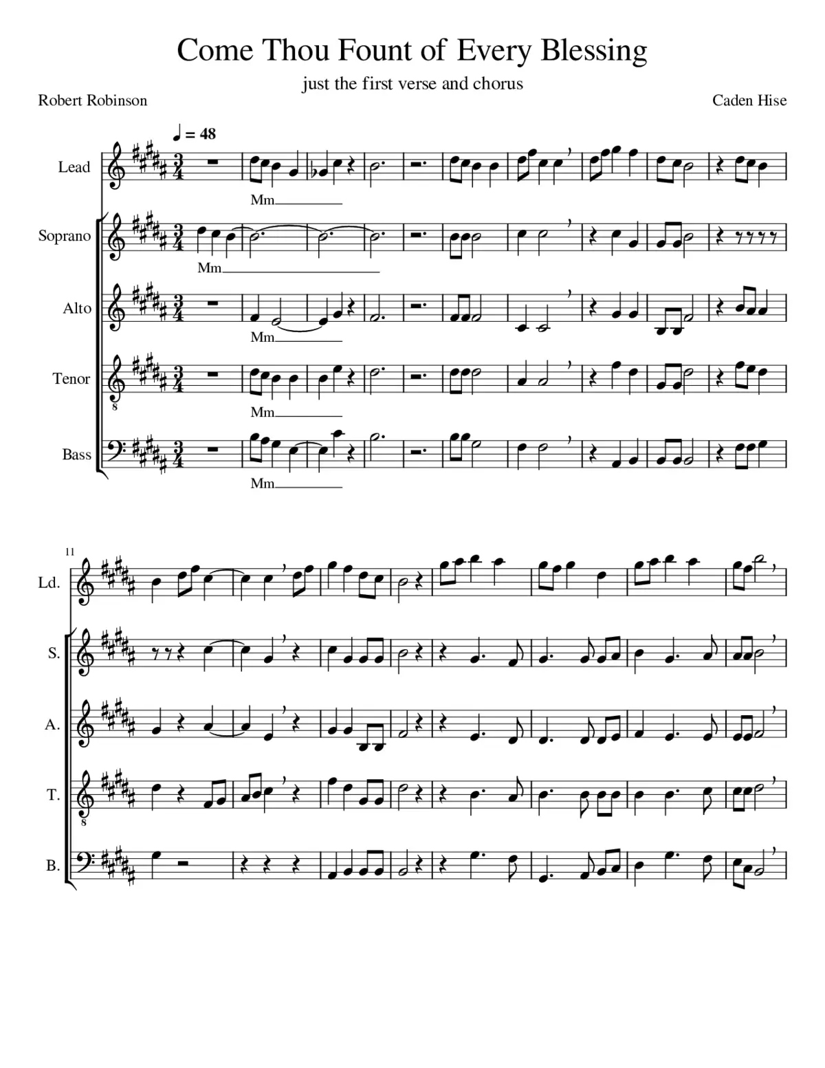 Come Thou Fount of Every Blessing - Page 1