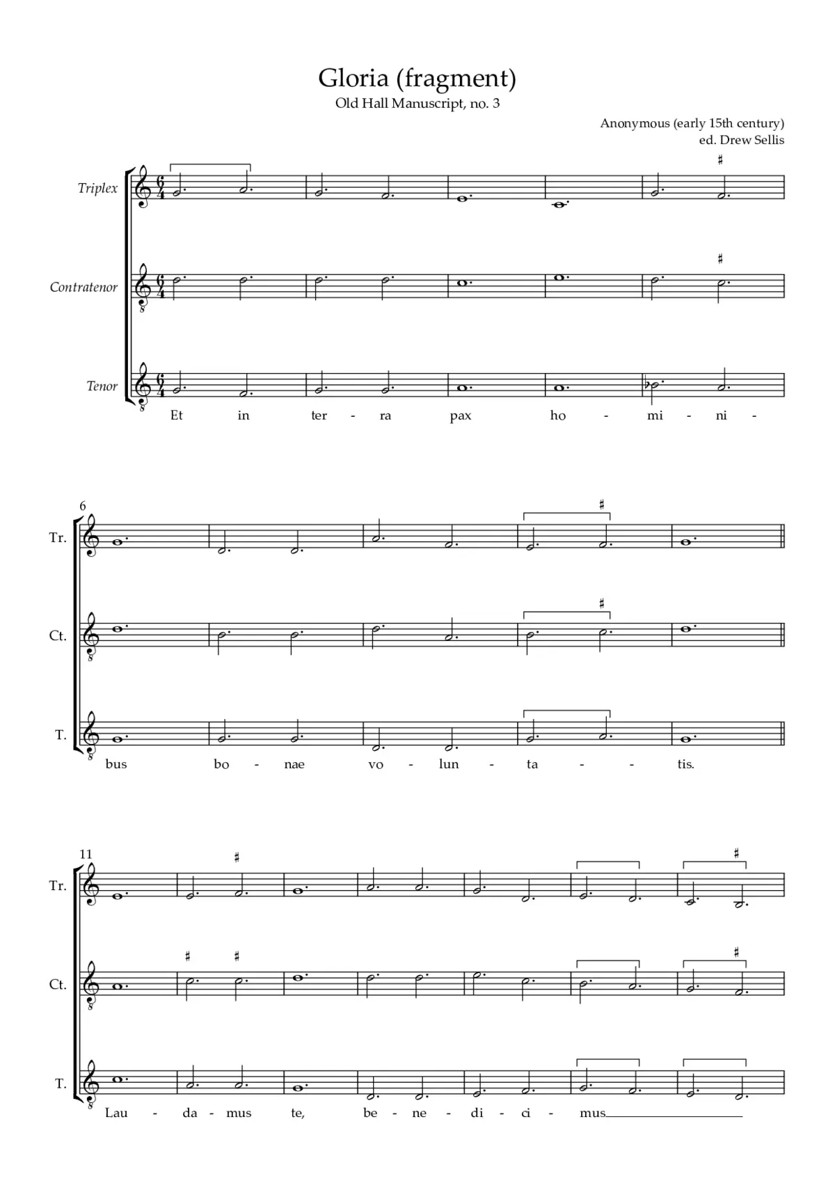 Gloria, Old Hall 3 - Page 1