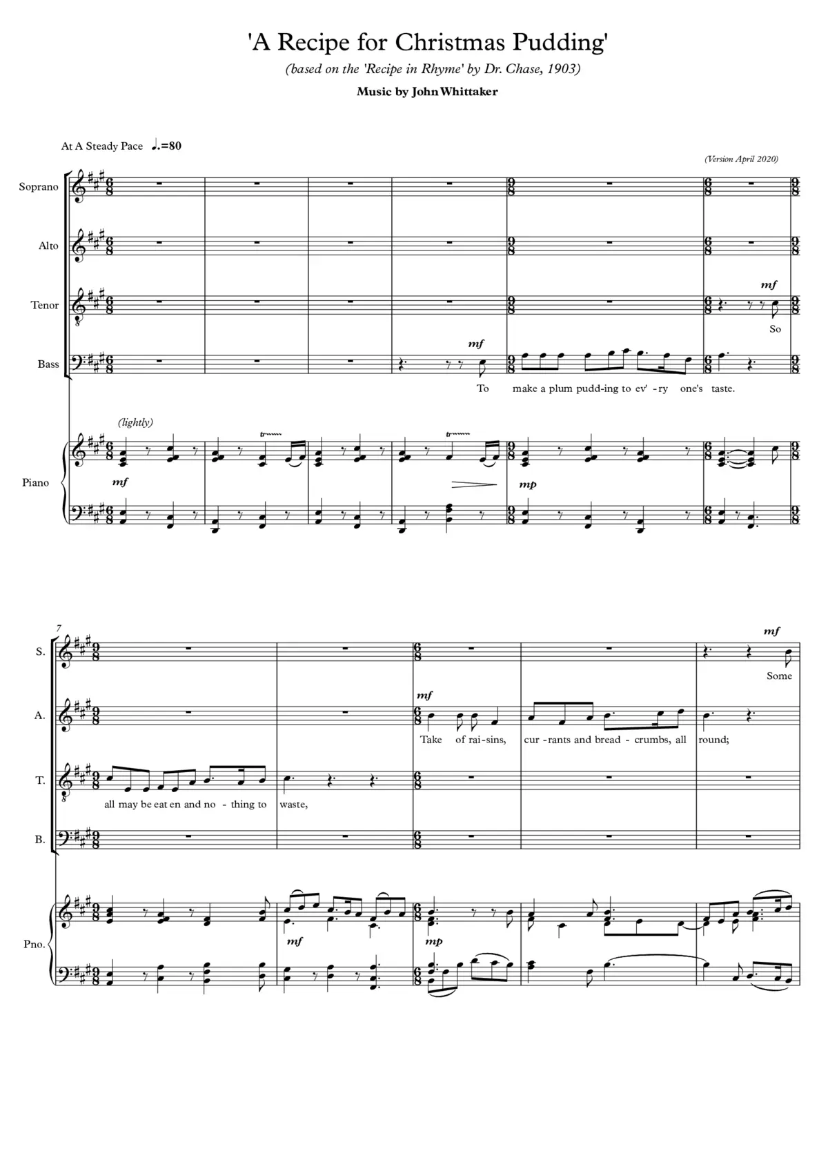 A Recipe for Christmas Pudding - Page 1