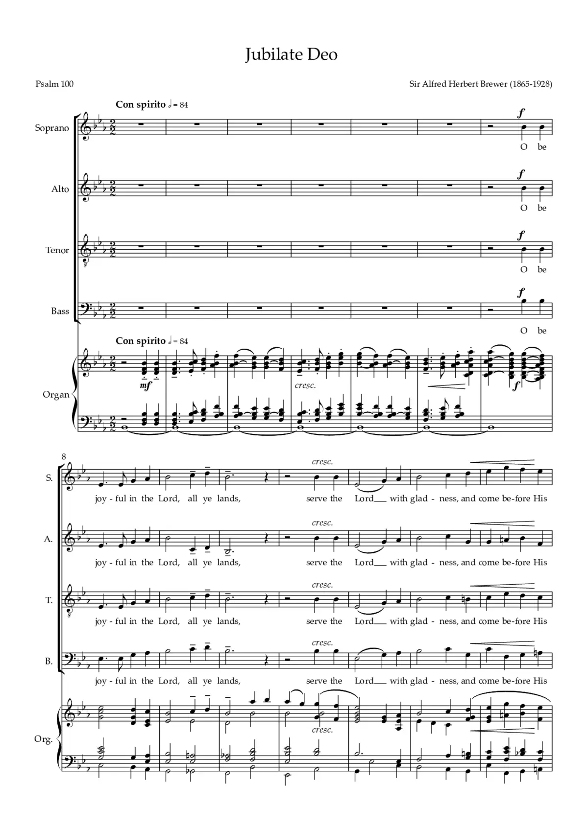 Jubilate Deo in E flat major - Page 1