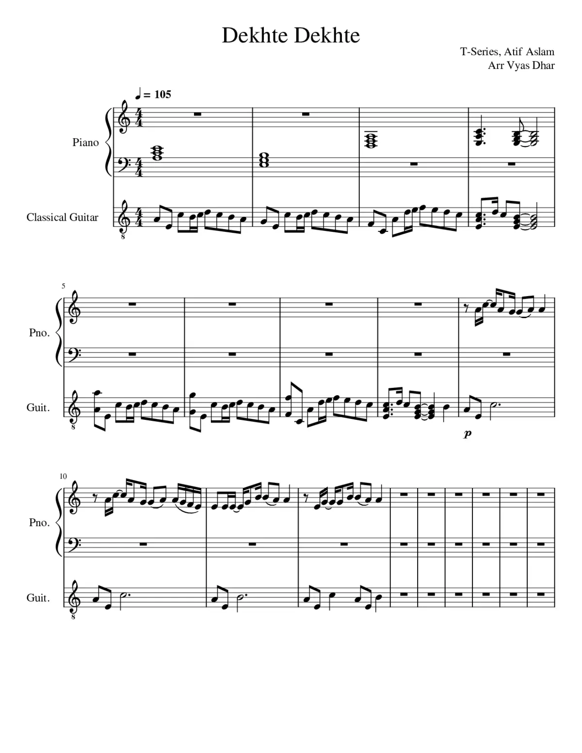 sochta hoon - dekhte dekhte - Page 1