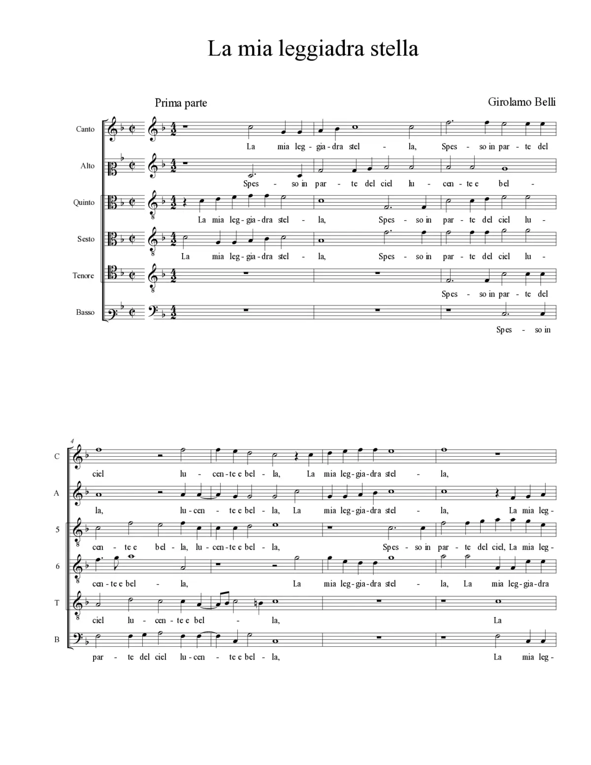 La mia leggiadra stella - Page 1