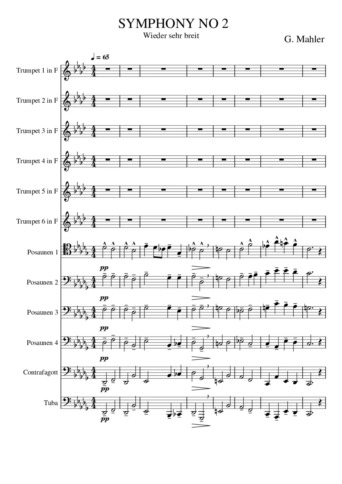 Mahler Symphony No 2 Brass Choral - Page 1