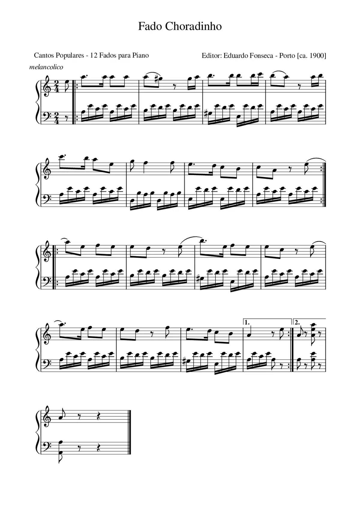 Fado Choradinho - Page 1