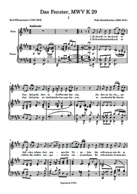 Das Fenster, MWV K 29