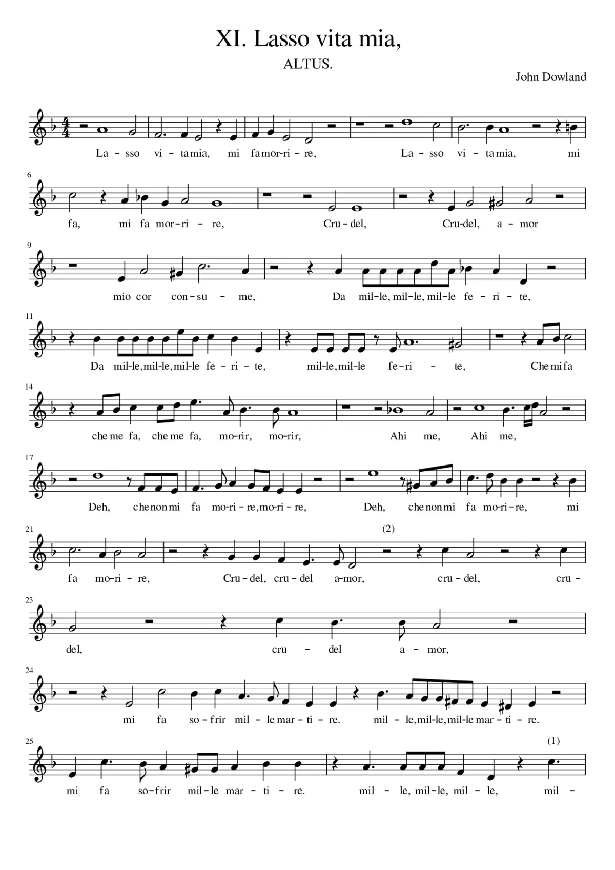 XI. Lasso vita mia - Page 1