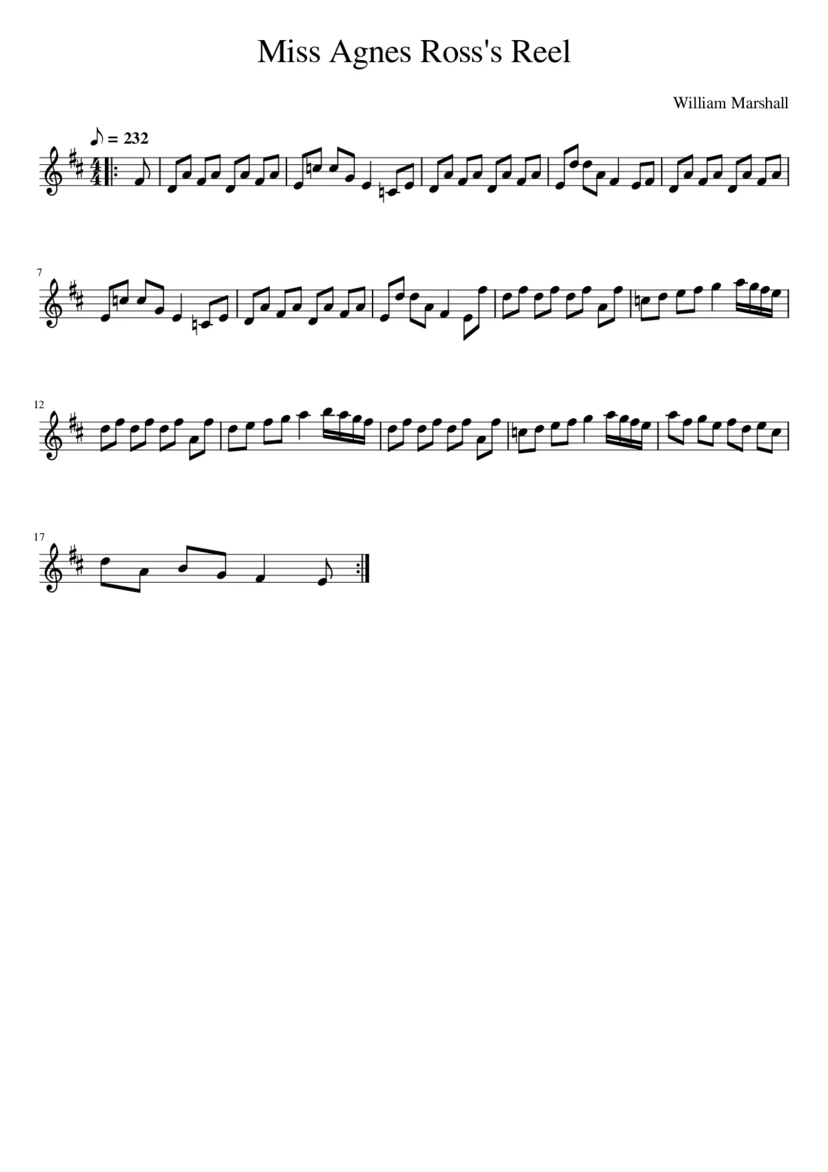 Miss Agnes Ross's Reel - Page 1