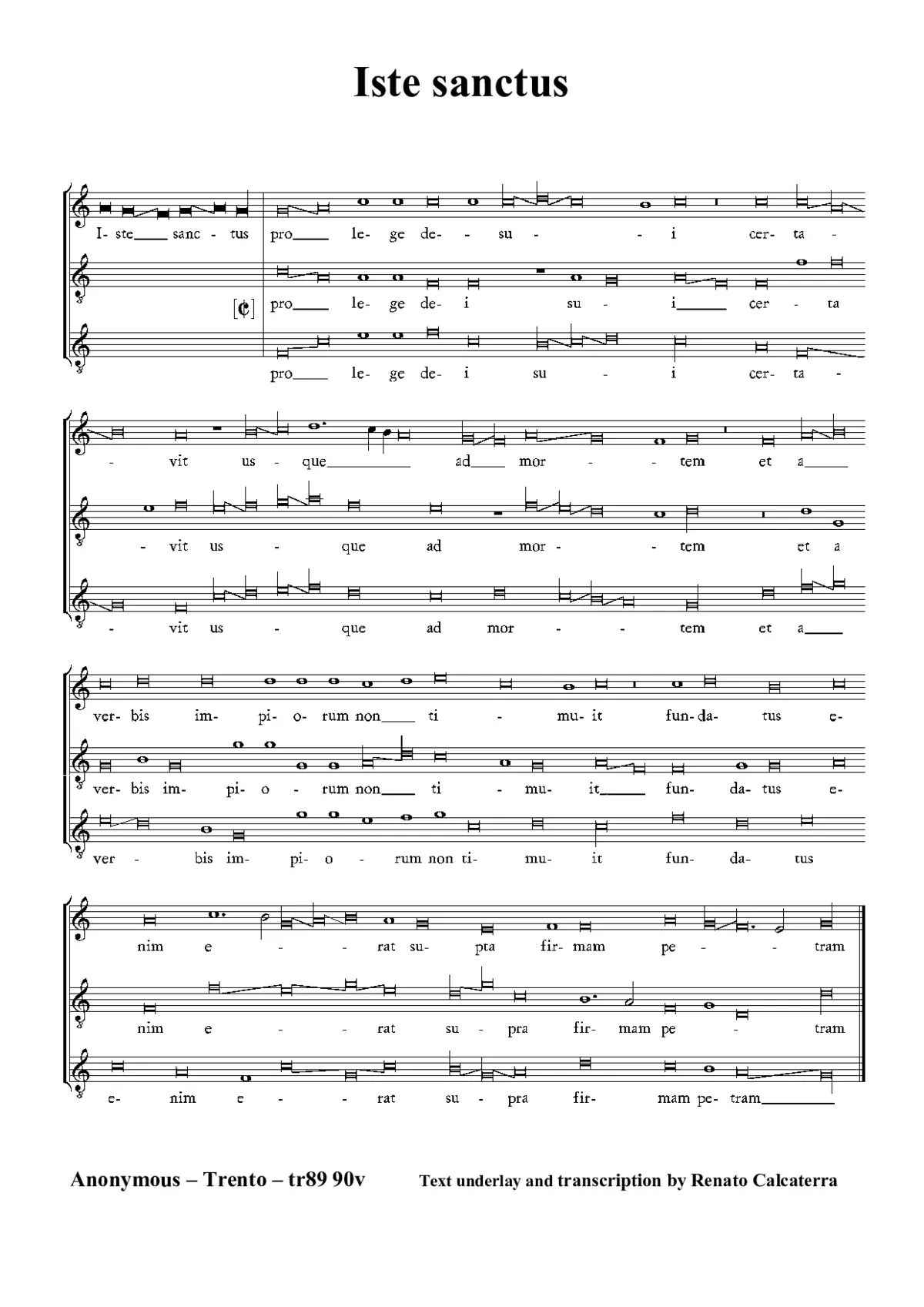 Iste sanctus - Page 1