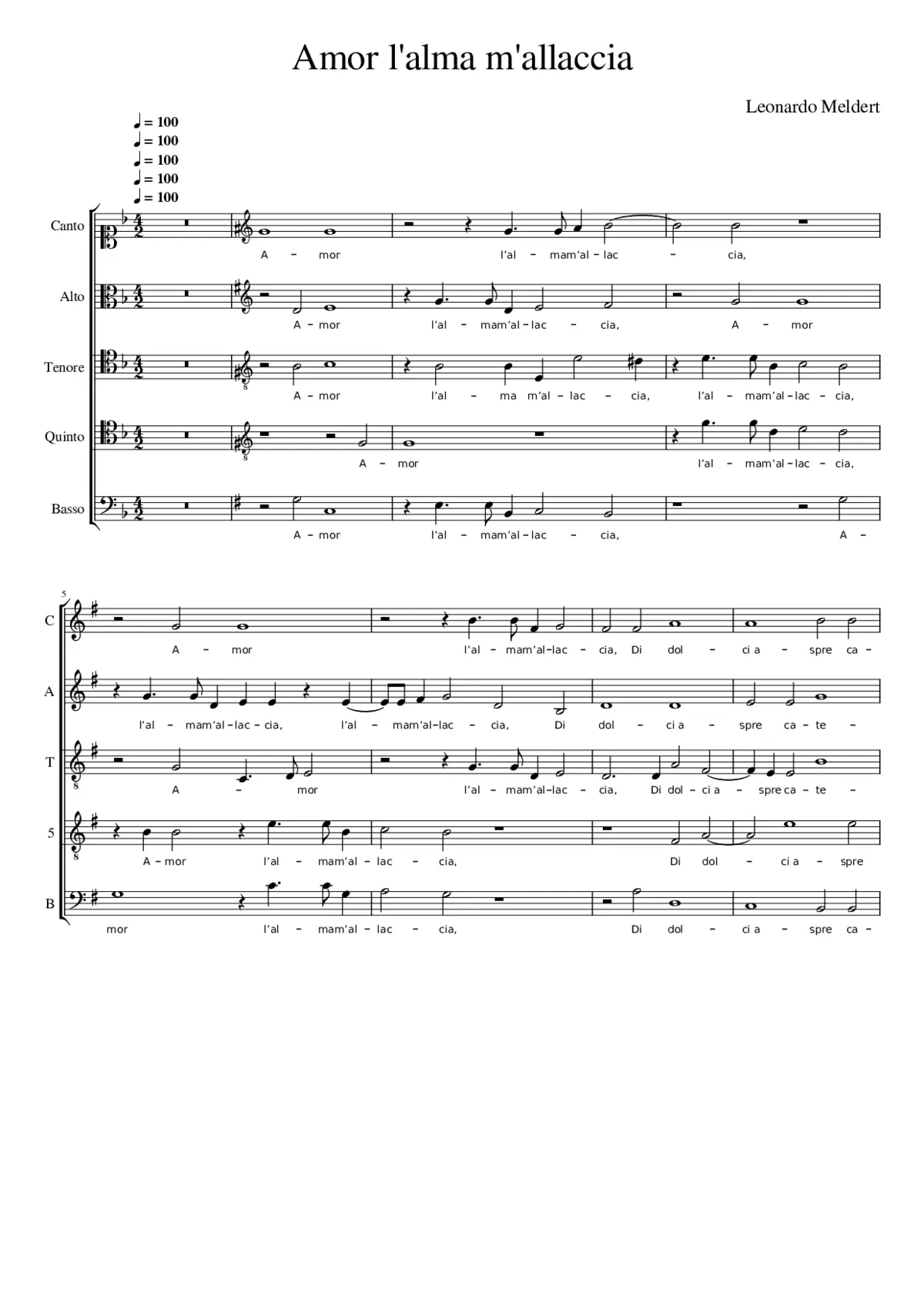 Amor l'alma m'allaccia - Page 1