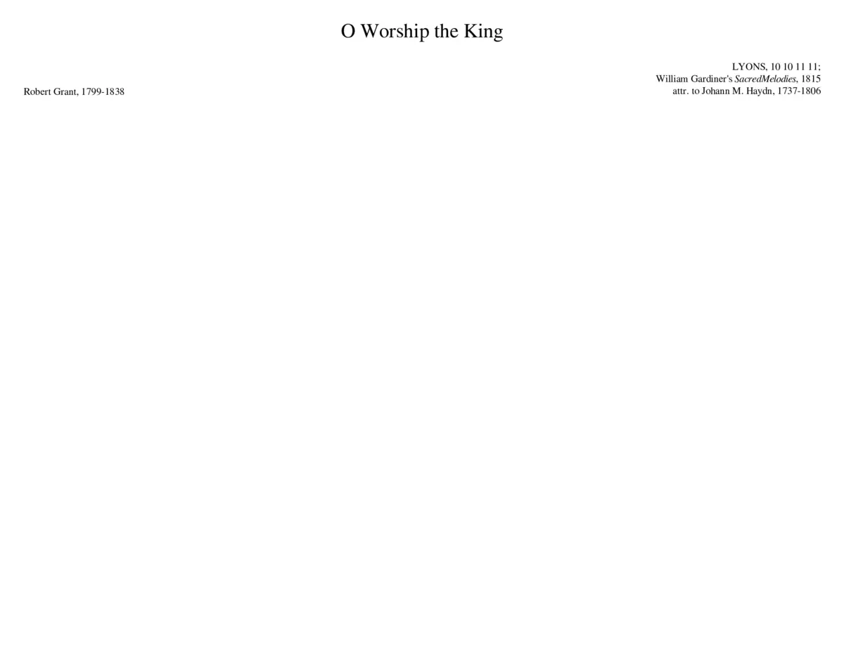 O Worship the King - Page 1