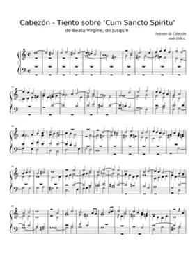 Tiento sobre Cum Sancto Spiritu de Beata Virgine de Jusquin
