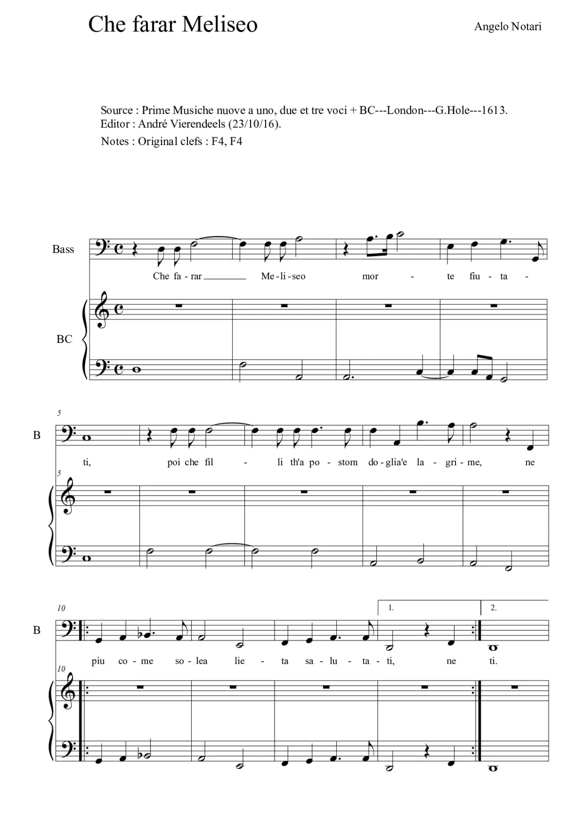 Che farar, Meliseo? - Page 1