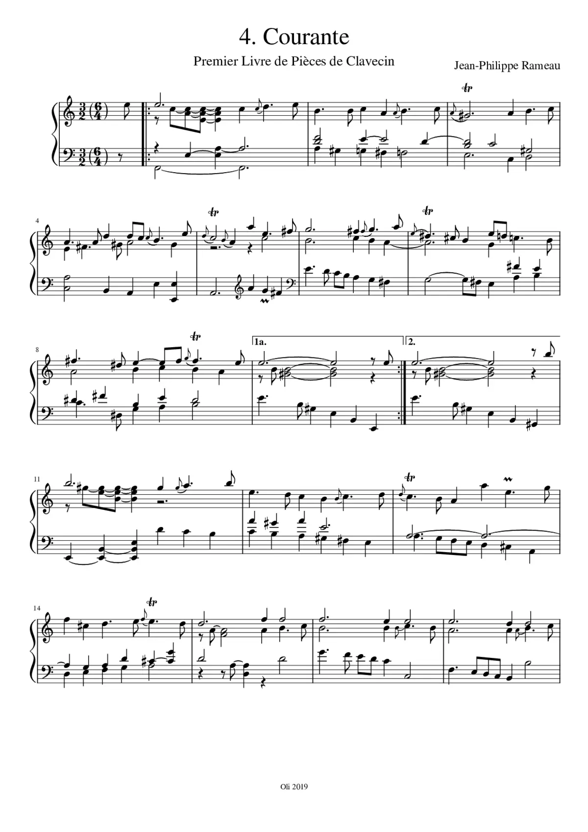 Premier Livre de Pièces de Clavecin - Page 1
