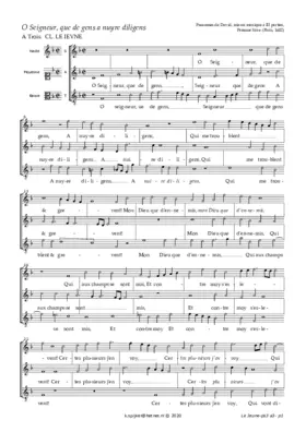 O Seigneur, que de gens a nuire diligens