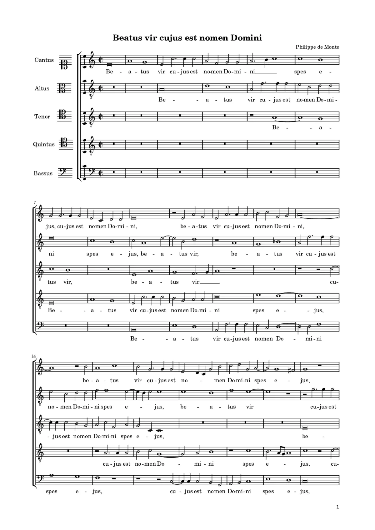 Beatus vir cujus est nomen Domini - Page 1