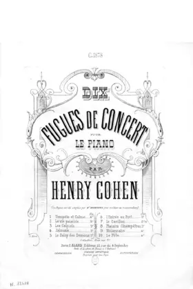 Dix fugues de concert pour le piano