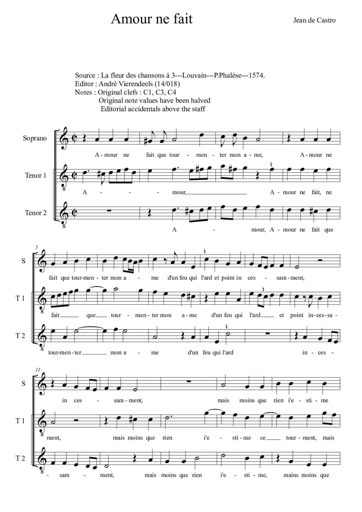 Amour ne fait que tourmenter - Page 1