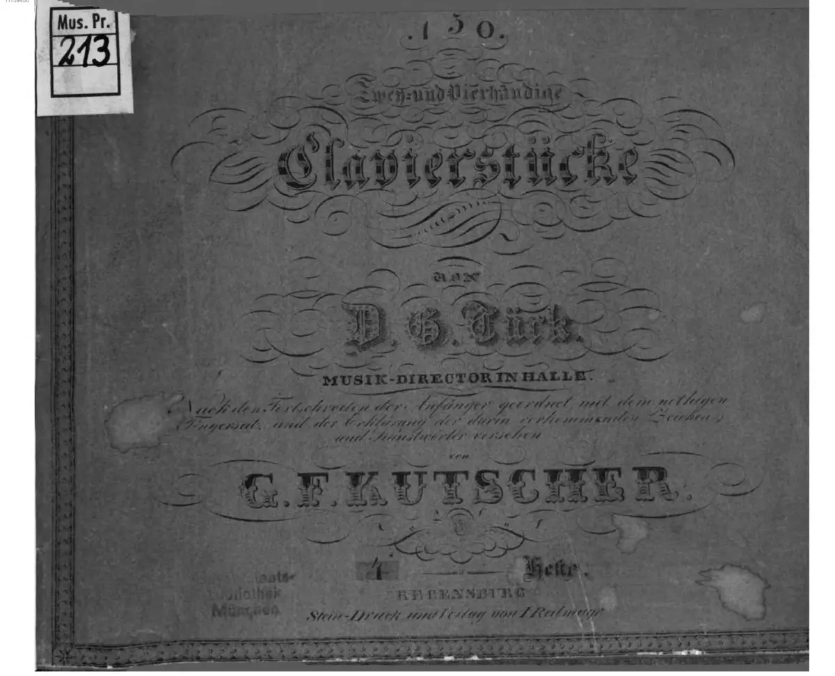 150 Zwey- und vierhändige Clavierstücke - Page 1