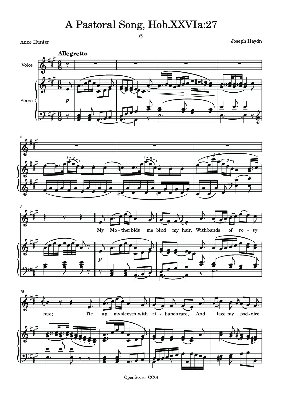 A Pastoral Song, Hob.XXVIa:27 - Page 1