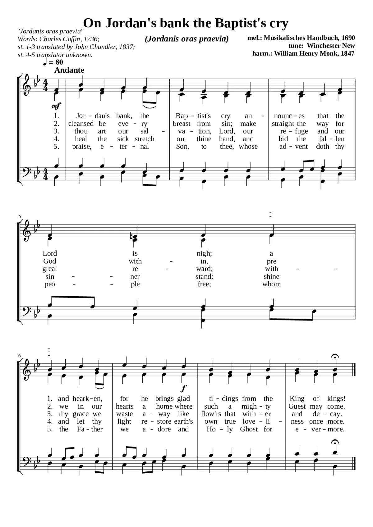 On Jordan's bank the Baptist's cry - Page 1