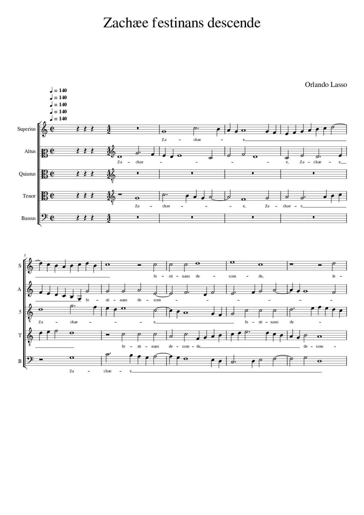 Zachæe festinans descende - Page 1