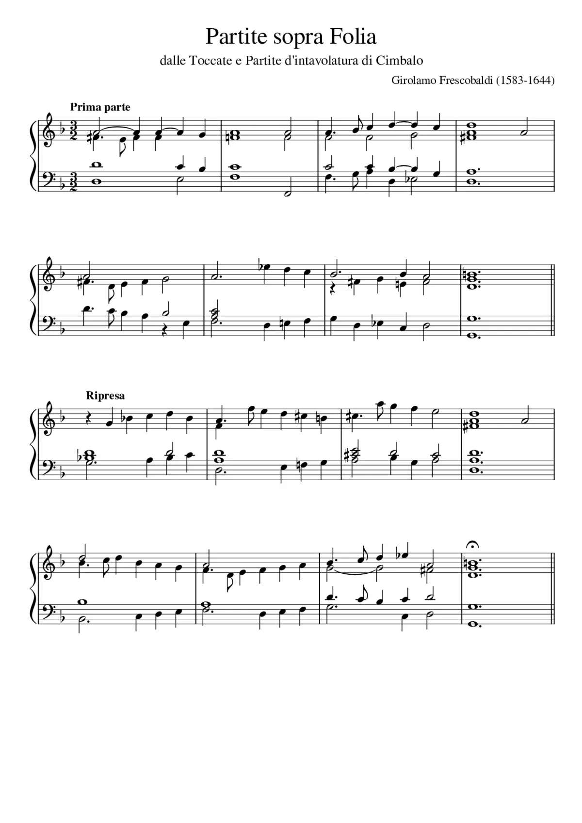Partite sopra Folia F 2.16 - Page 1