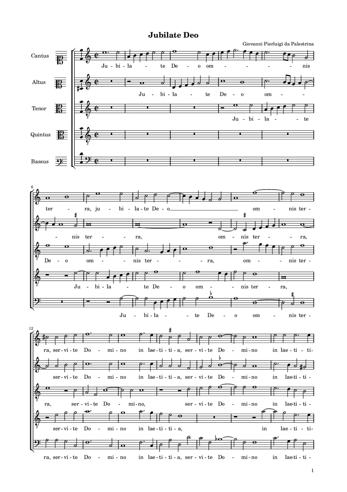 Jubilate Deo a 5 - Page 1