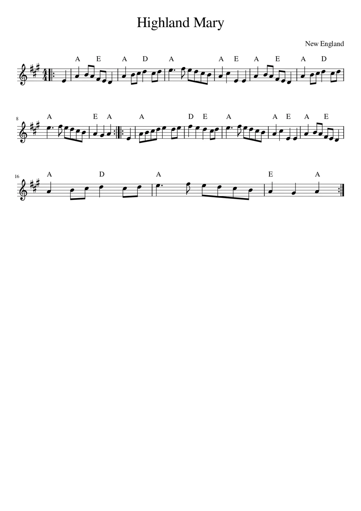 Highland Mary - Page 1