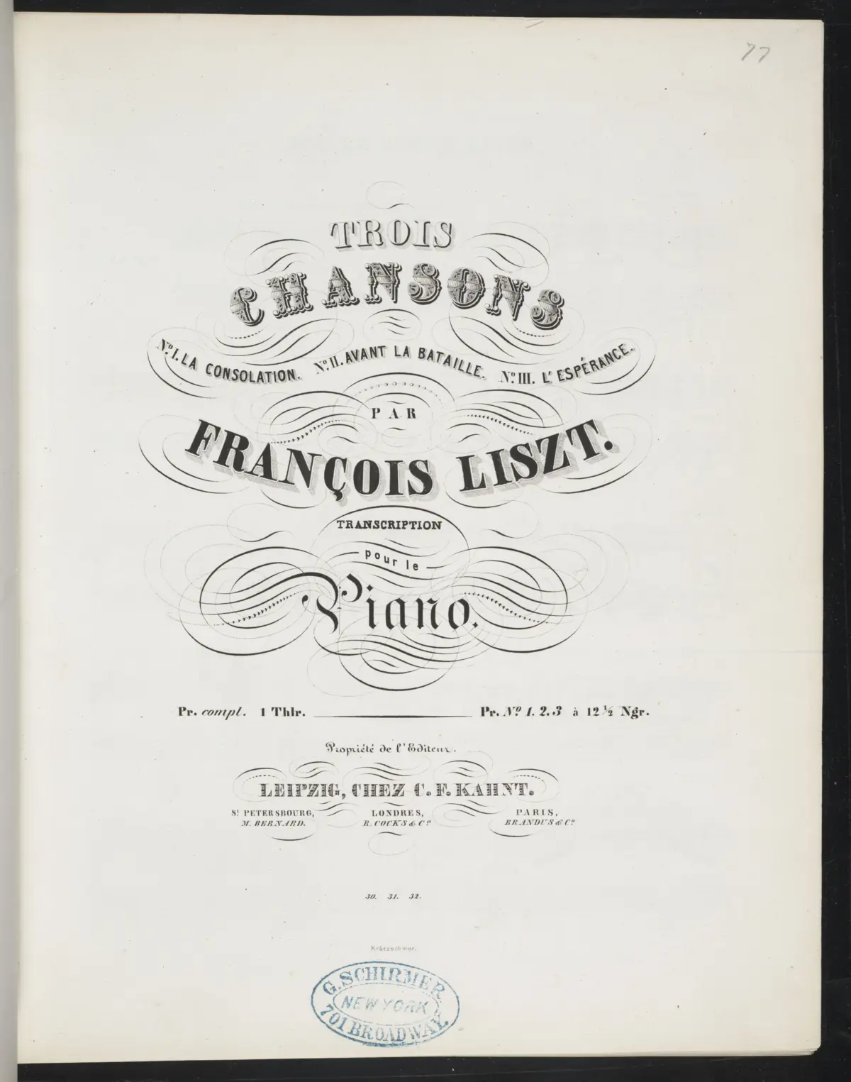 3 Chansons - Page 1