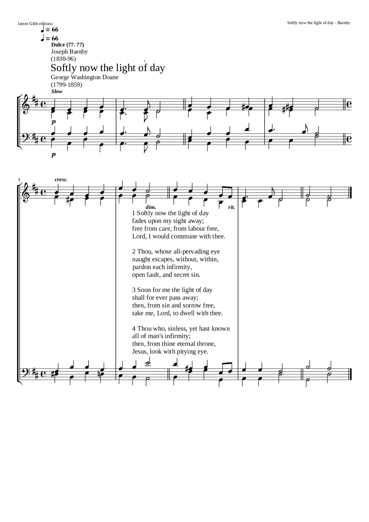 Softly now the light of day - Page 1