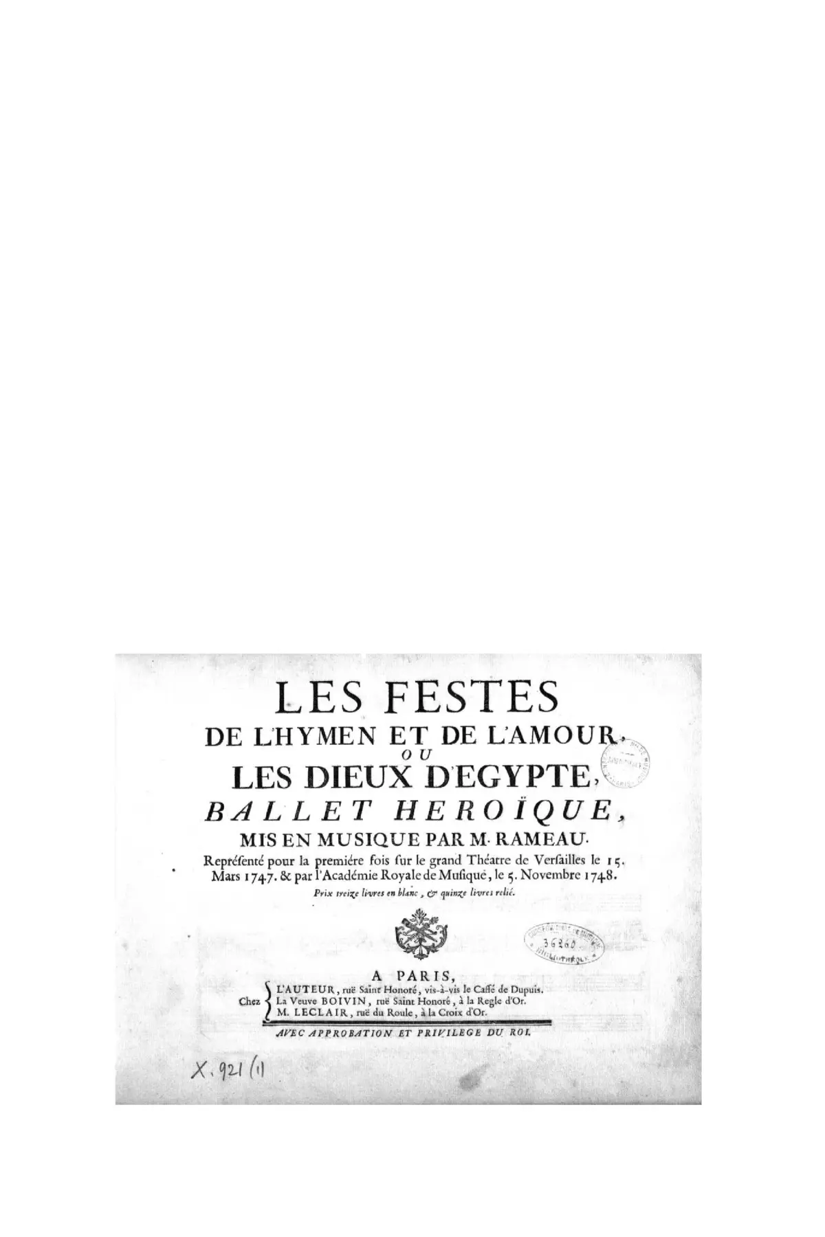 Les Fêtes de l'Hymen et de l'Amour - Page 1