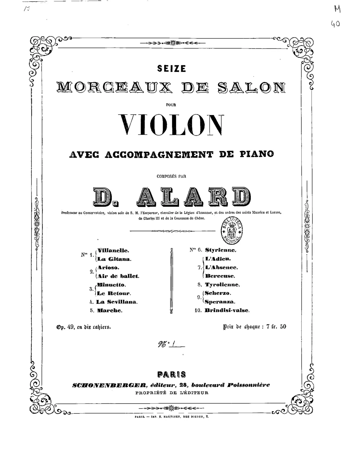 16 Morceaux de Salon - Page 1