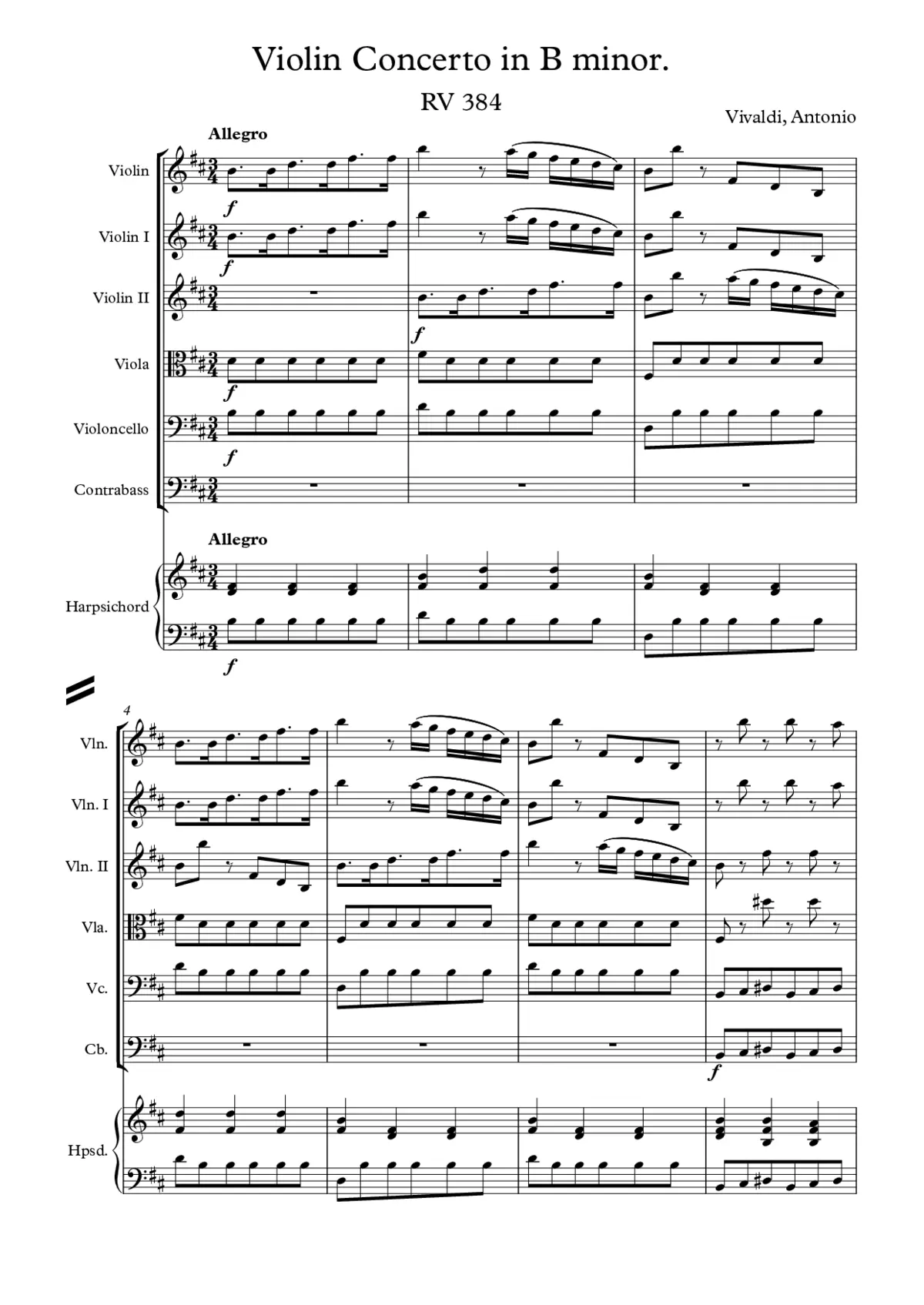Violin Concerto in B minor - Page 1