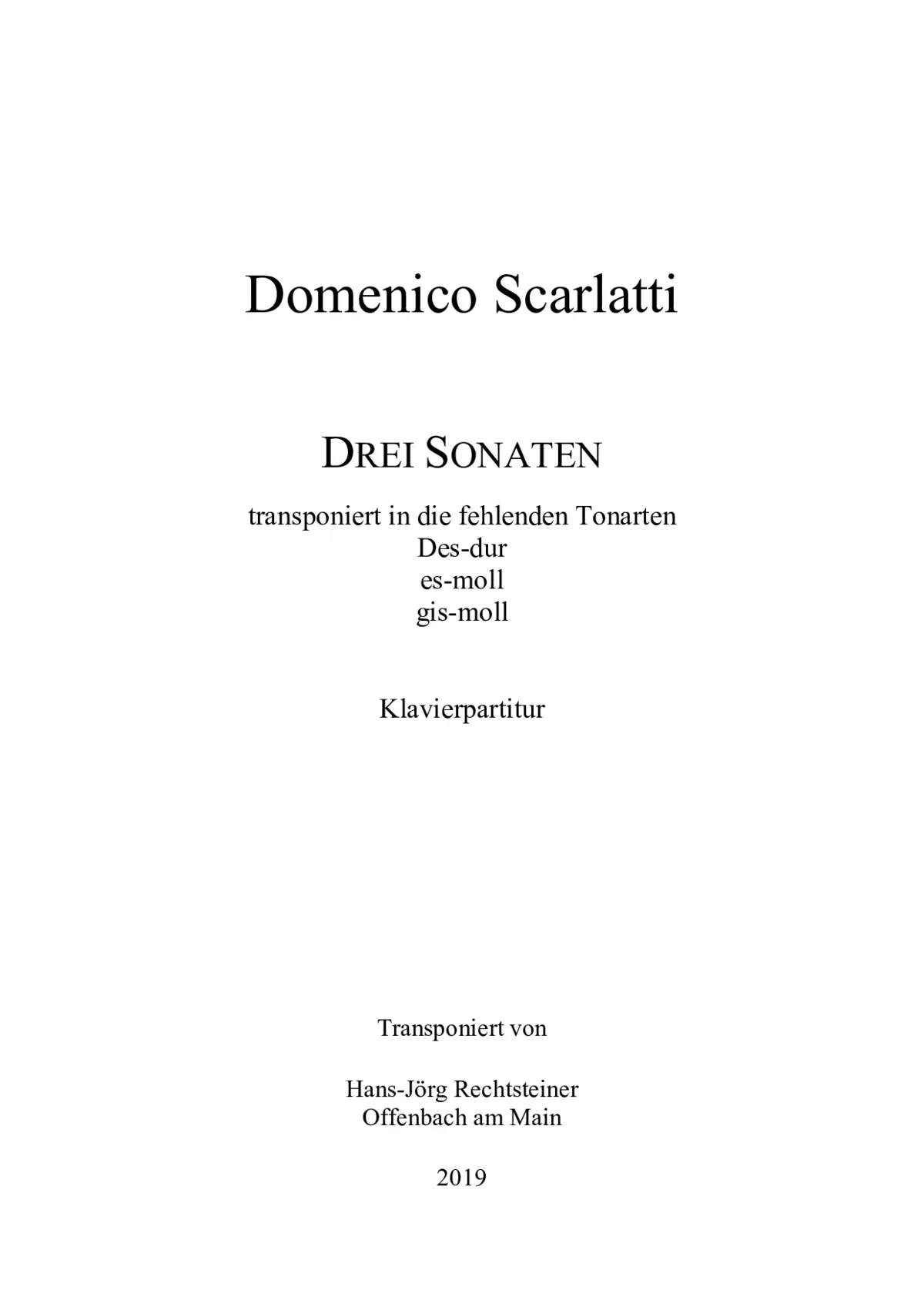 3 Keyboard sonatas transposed to the "missing" keys D-flat major, E-flat minor, G-sharp minor - Page 1